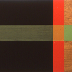 To, 2000, oil enamel, and sand on mahogany panel, 20 x 30 in
