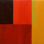 Hot Summer Tango, 1998, oil, enamel, and sand on canvas, 11 x 14 in
