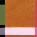 Swoosh, 2004, oil enamel, varnish and sand on mahogany panel